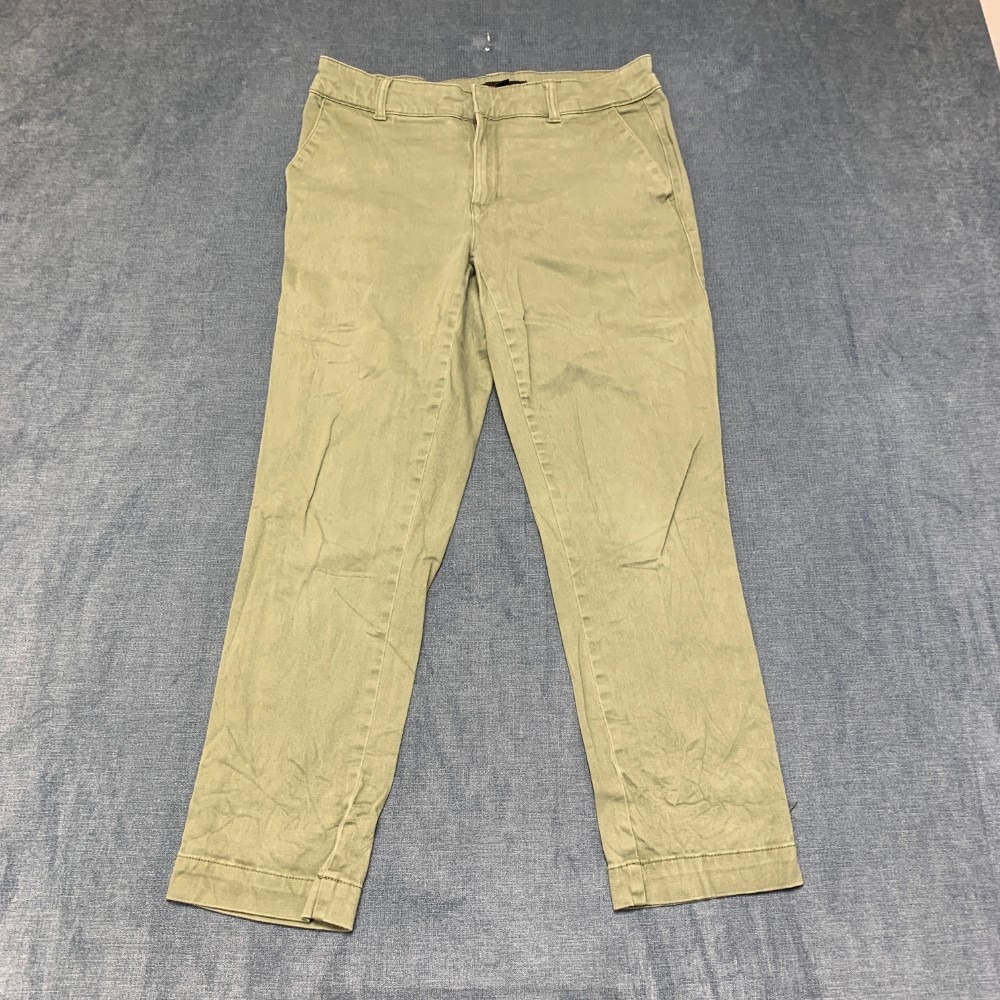 Banana Republic Chino Pants Women 8 31x26.5 Olive Green Cotton Stretch Straight